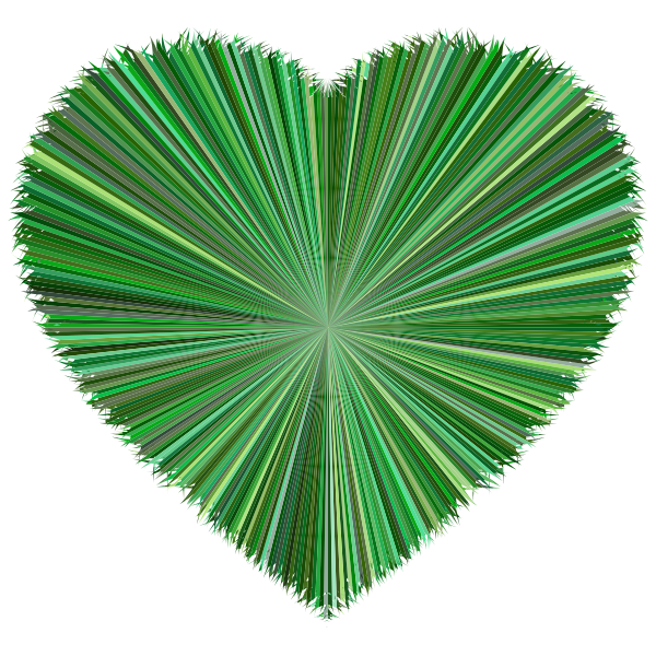 Grass Heart Frame Filled Green
