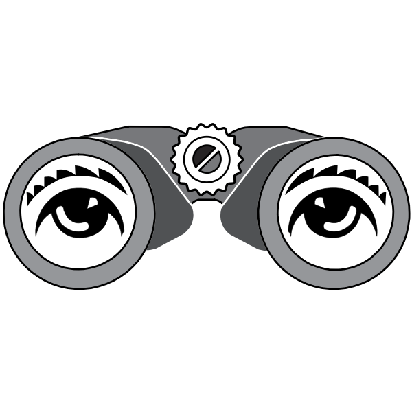 Binoculars with eyes