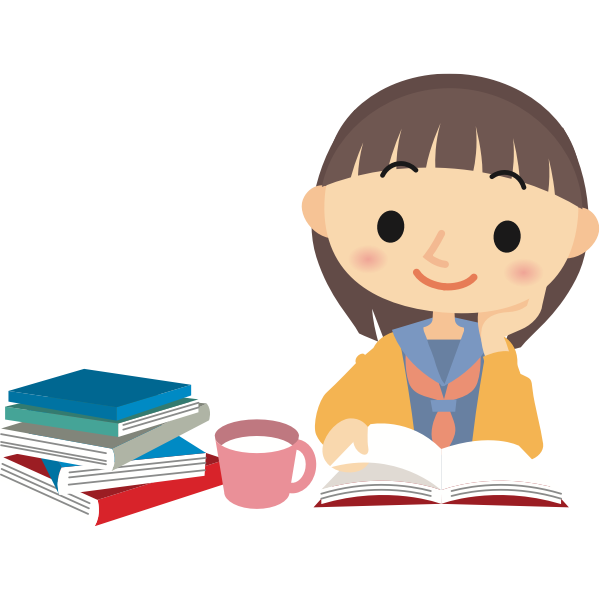 Girl with Book (#2) | Free SVG