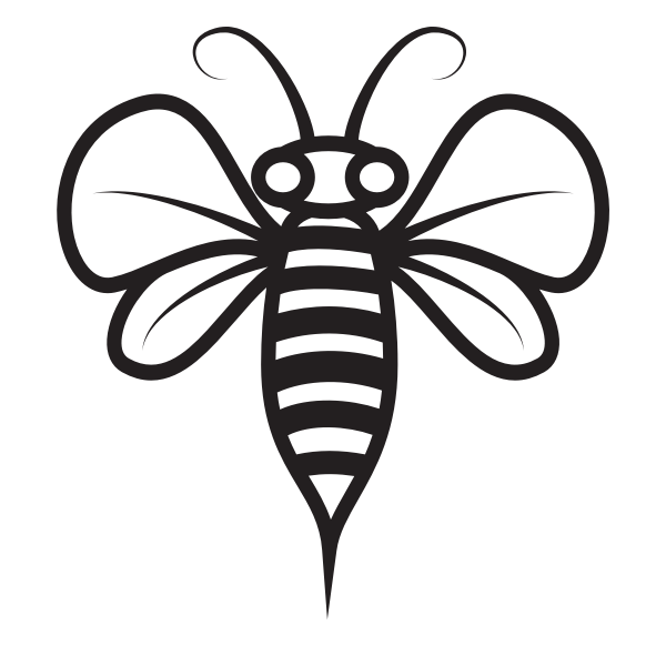 Bee monochrome silhouette
