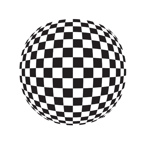 Checkered pattern globe shape