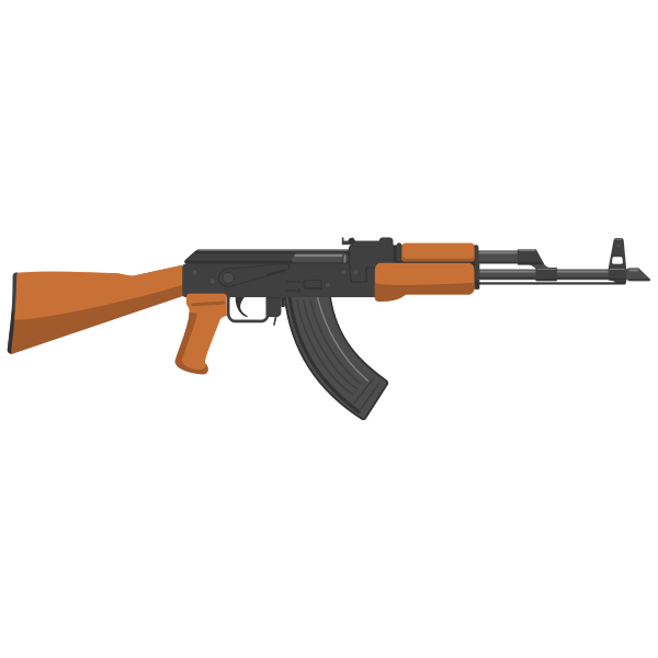 Flat design AK47 | Free SVG