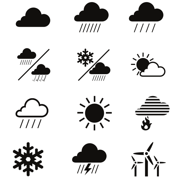 Weather icons and symbols