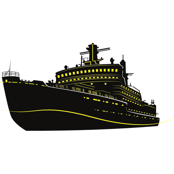 Ship silhouette - black