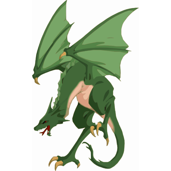 Green cartoon dragon | Free SVG