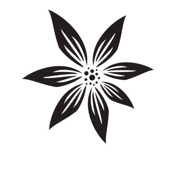 Flower silhouette cut file