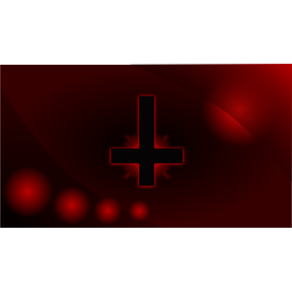 Red glowing inverted cross wallpaper