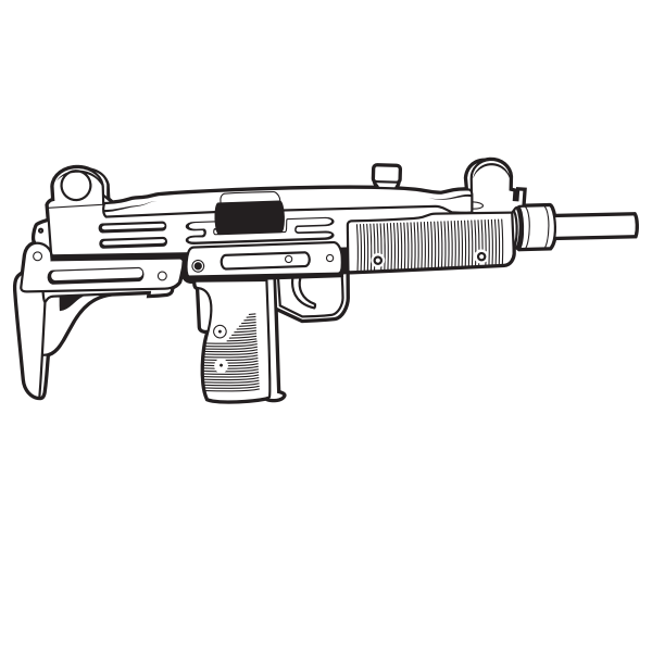 Uzi submachine gun silhouette