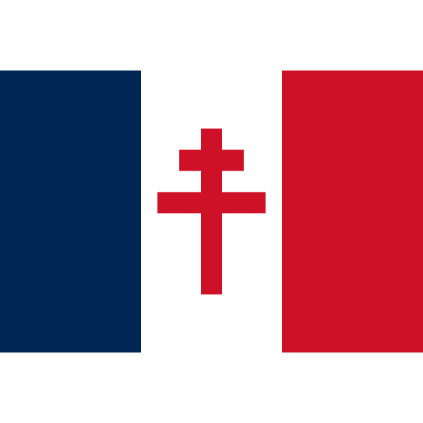 Flag of Free France (1940-1944) Cross of Lorraine variant