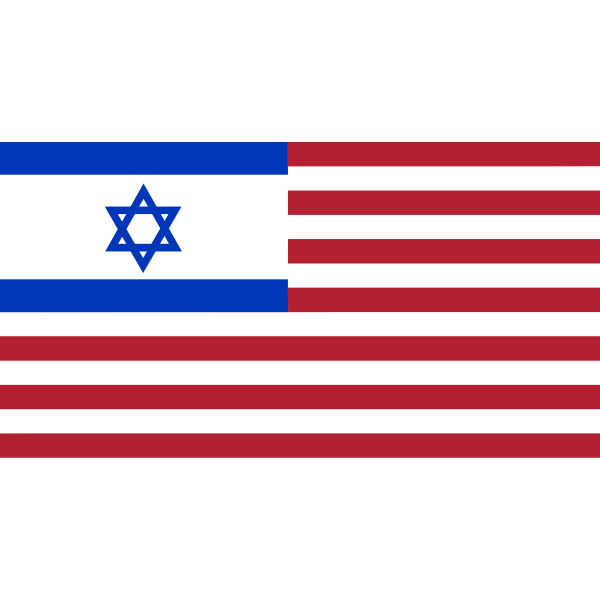 Flag of USA and Israel