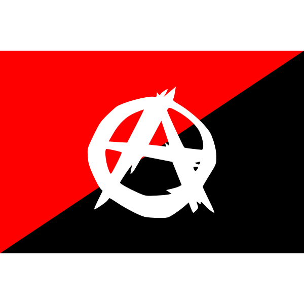 Anarchist flag with A symbol