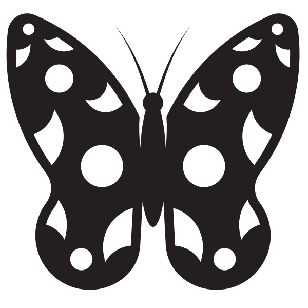 Butterfly with white spots silhouette