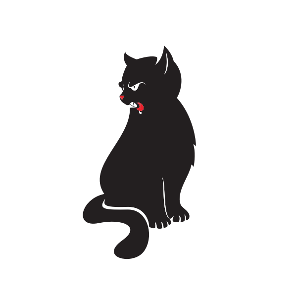 Black cat silhouette clip art