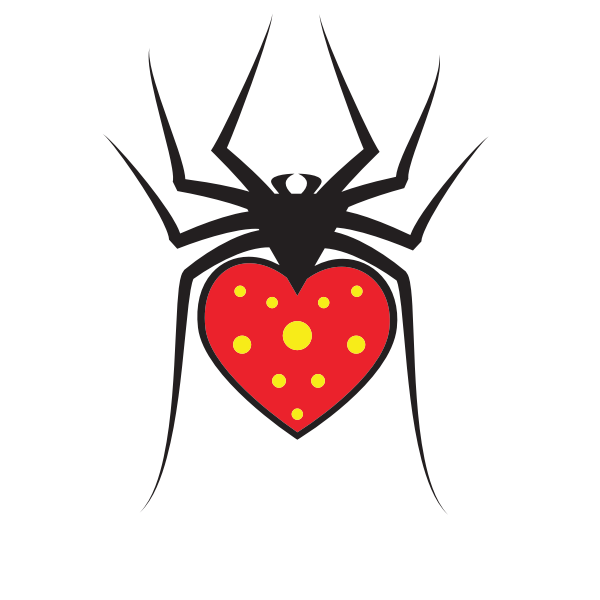 Spider with red heart
