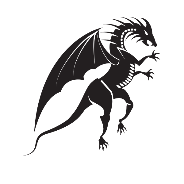 Dragon silhouette tribal style
