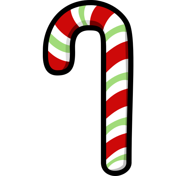 Red and Green Candy Cane | Free SVG