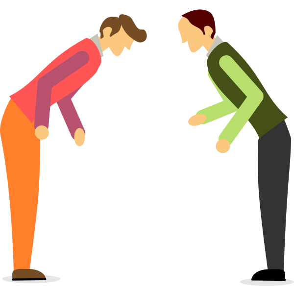 Two Men Bowing in Suits | Free SVG