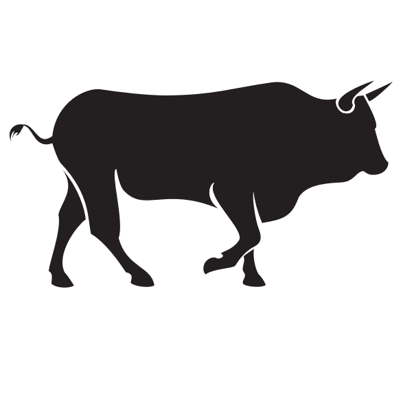Bull silhouette outline