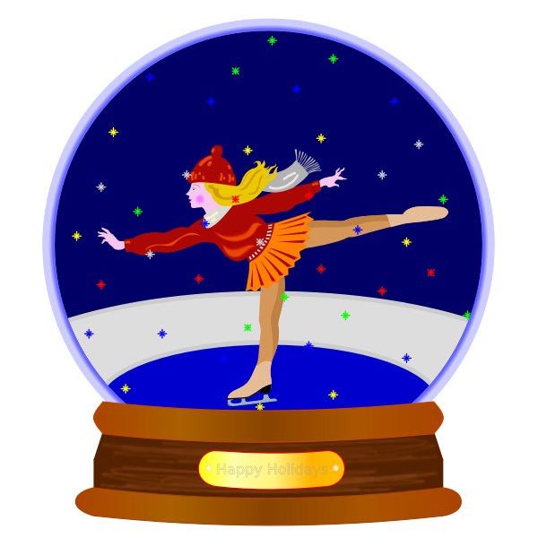 Animated Snow Globe Skater