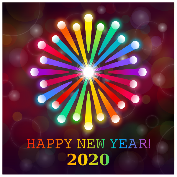 Happy New Year 2020 Rainbow