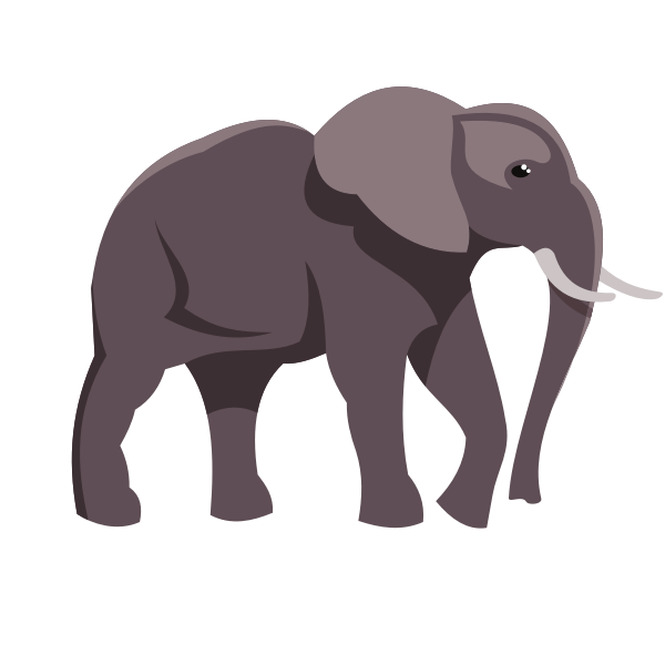 Elephant colored clip art