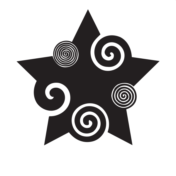 Decorative star with swirls