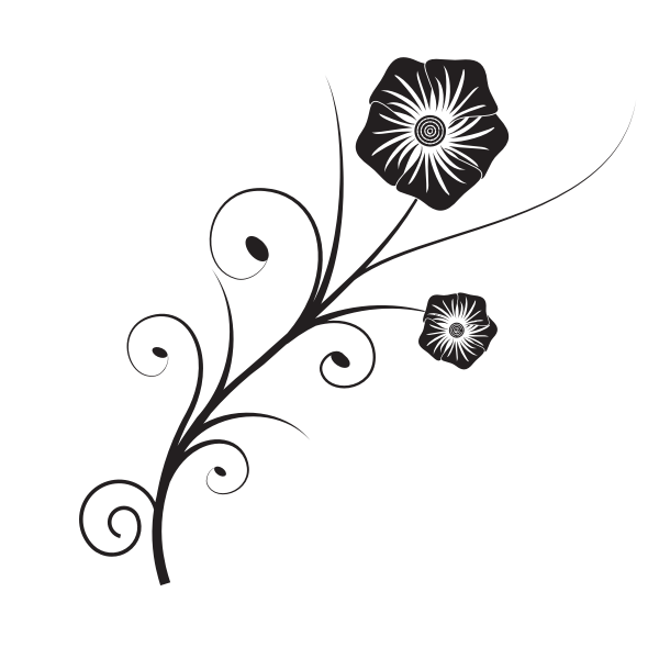 Flower monochrome art | Free SVG