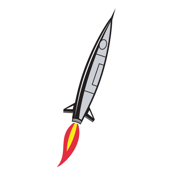 Rocket with flame