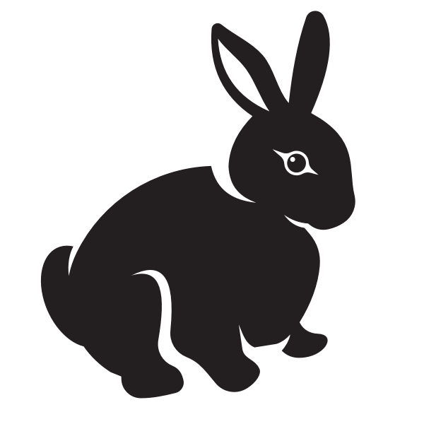 Rabbit monochrome silhouette | Free SVG