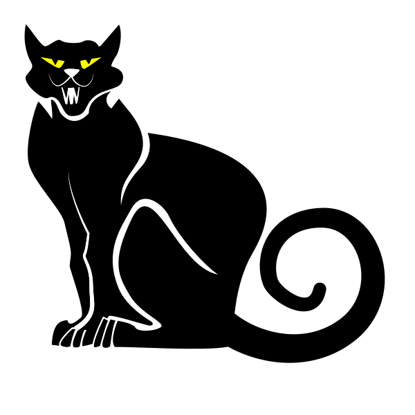 Black cat caricature