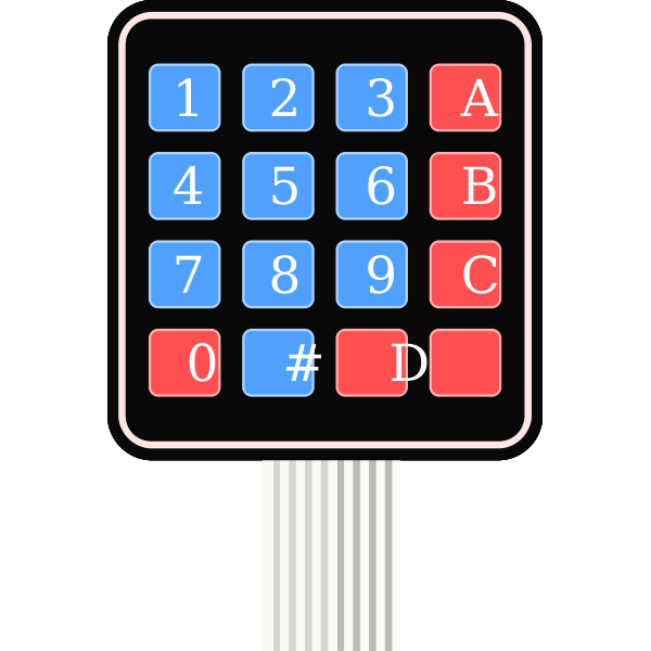 Membrane Keypad Matrix with 16 Keys