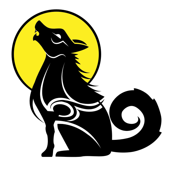 Wolf tribal style silhouette