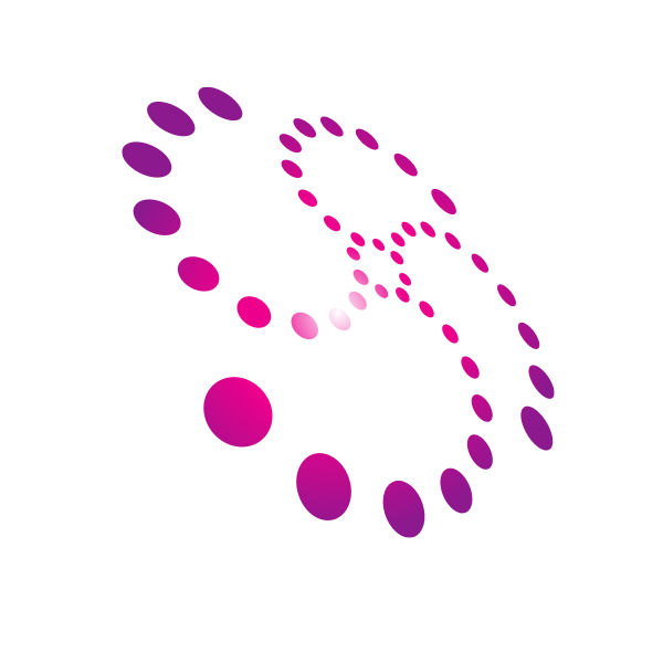 Geometric shape with pink dots