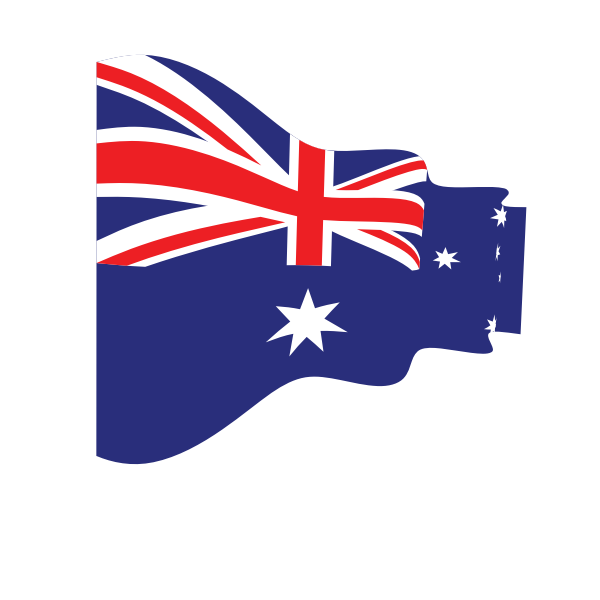 Wavy flag of Australia