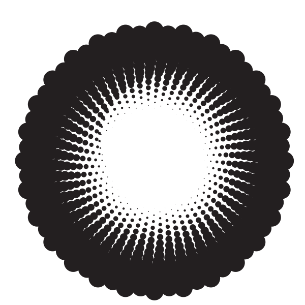 Black circle halftone effect