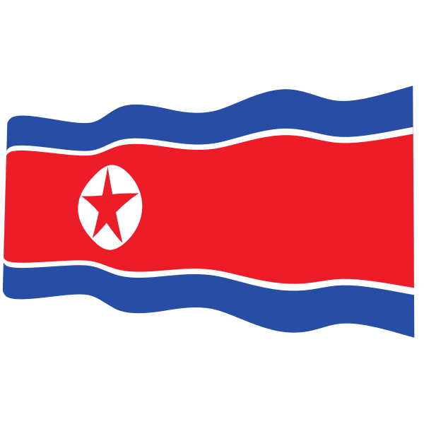 North Korea waving flag