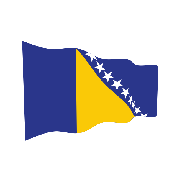 Bosnia and Herzegovina waving flag