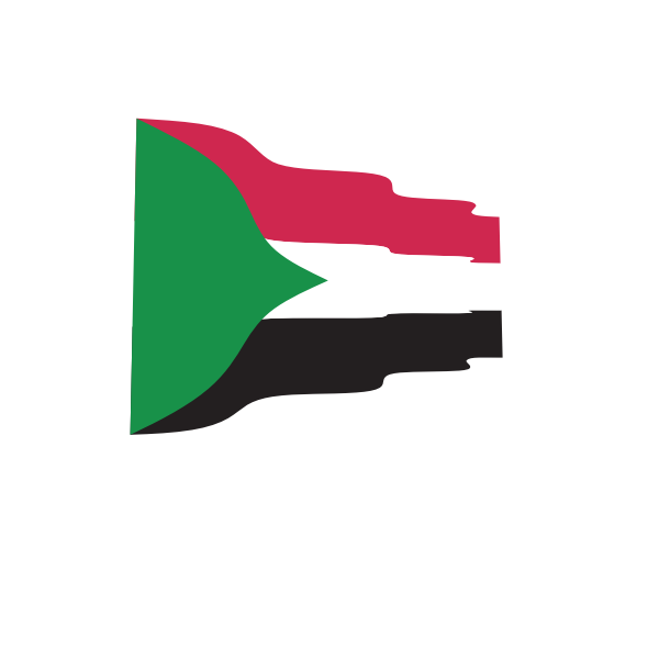 Waving flag of Sudan