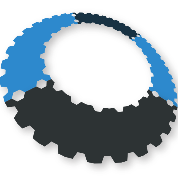 Gear shape in blue and black color