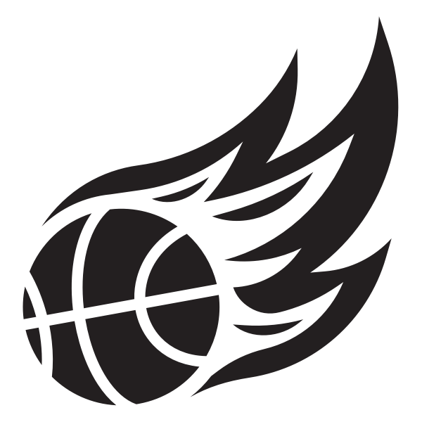Basketball logo with flame trail