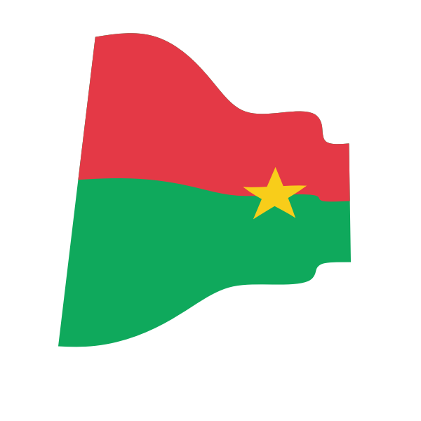 Waving flag of Burkina Faso