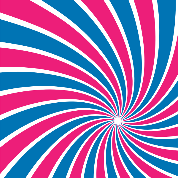 Radial sunbeams blue and pink