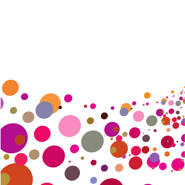 Colorful dots on white background