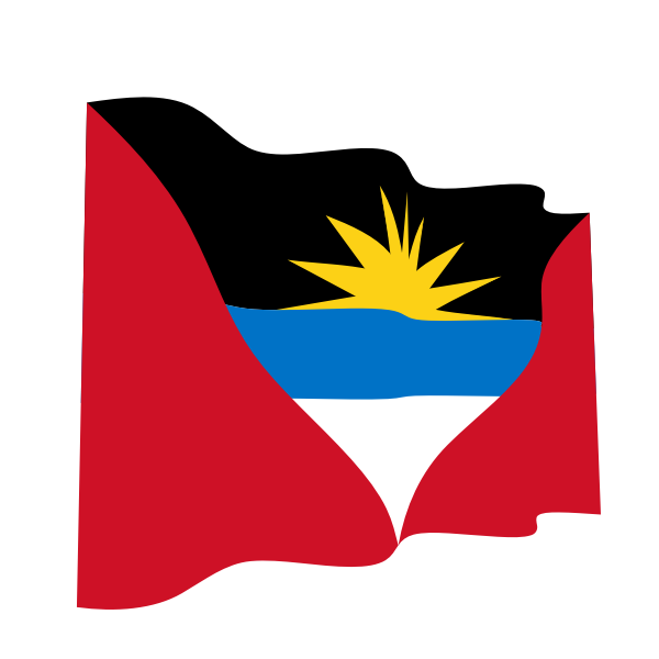 Waving flag of Antigua and Barbuda