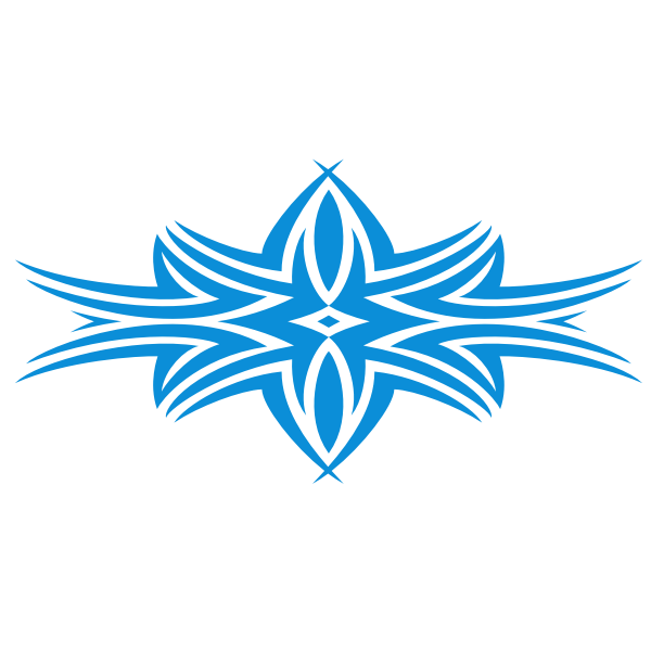 Tribal design shape in blue color