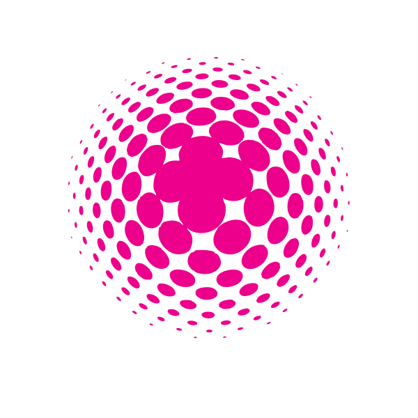Pink halftone logotype concept