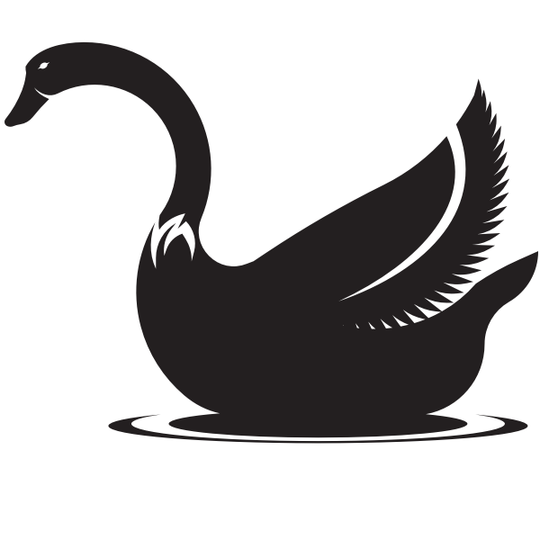 Silhouette of a swan