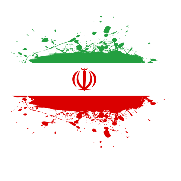 Iranian flag ink spatter