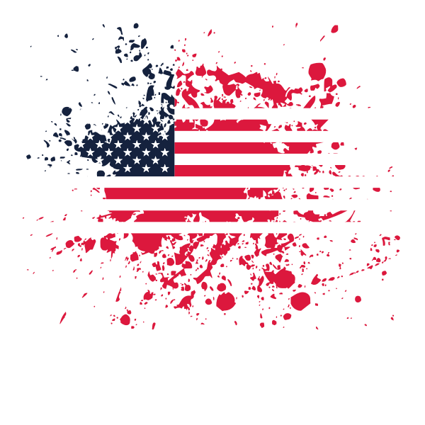 Flag of the USA ink splatter