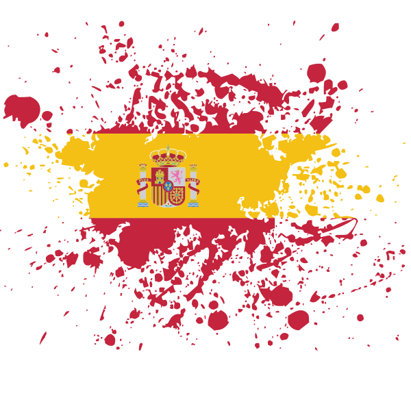 Spanish flag ink splatter